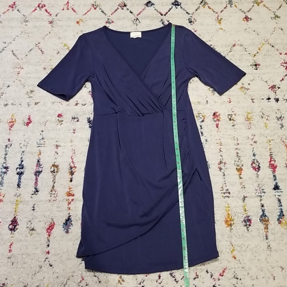 NWOT Navy Wrap Dress - Picture 6 of 9